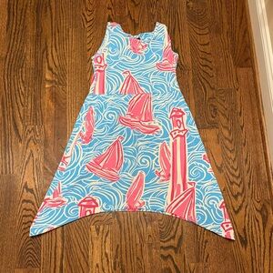 Girls' Blue & Pink Sailboat Casual Dress